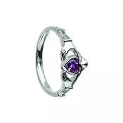 Boru Jewellery February Birthstone Claddagh Ring – Amethyst - Wrights of Howth image