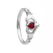 Boru Jewellery July Birthstone Claddagh Ring – Ruby - Wrights of Howth image