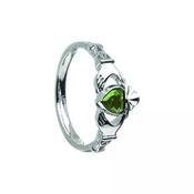Boru Jewellery May Birthstone Claddagh Ring – Emerald Cubic Zirconia - Wrights of Howth image