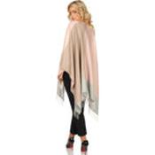 Fringed Shawl with Block Check - Jimmy Hourihan - Blue image