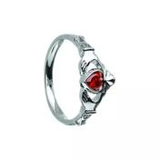 Boru Jewellery January Birthstone Claddagh Ring – Garnet - Wrights of Howth image