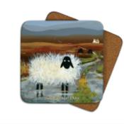 Thomas Joseph Sheep Painting Coaster - Baaad Hair Day image