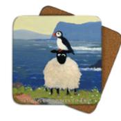 Thomas Joseph Sheep Painting Coaster - Puffin Compares To Ewe image
