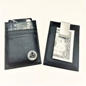 Credit Card Holder &amp; Money Clip Leather/pewter - Mullingar Pewter - Wrights of Howth image