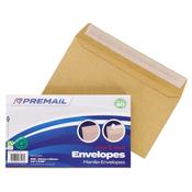 Premail BRE Peel &amp; Seal Envelopes - 89 x 152mm - Manilla - Pack of 50