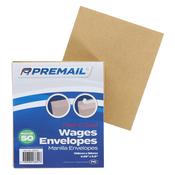 Premail Peel &amp; Seal Wages Envelopes - Manilla - Pack of 50