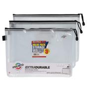 Premto Multipack | A4+ Extra Durable Mesh Storage Wallet - Clear Pearl - Pack of 3
