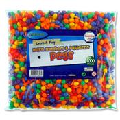 Clever Kidz 1000 Coloured Pegs for Peg Boards