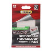 Stik-ie Hook &amp; Loop Velcro Fasteners - 20 x 20mm - Pack of 32