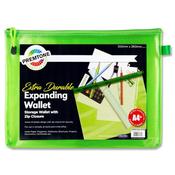 Premto A4+ Extra Durable Mesh Wallet with Zip - Caterpillar Green