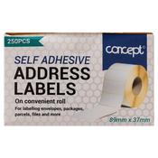 Concept Address Labels Roll - 89x37mm - 250 Labels