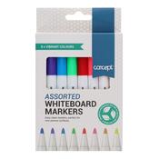 Concept Dry Wipe Whiteboard Markers with Bullet Tip - Pack of 8