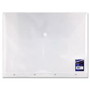 Premier Universal A4 Punched Button Wallet - Clear