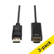 123ink DisplayPort to HDMI cable, 2m | 3-pack image