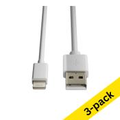 123ink Lightning white charging cable, 1m | 3-pack image