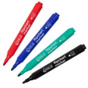 123ink black/red/blue/green flipchart markers (1mm - 3mm round) image