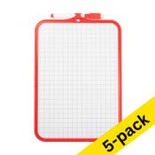 123ink blank/checked whiteboard, 26cm x 18.5cm (5-pack) image