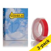 123ink letter press S0898150 / 520102 white on red embossing tape | 3-pack