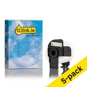 123ink version replaces Brother DK-11234 black on white self-adhesive name badge labels | 5-pack