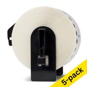 123ink version replaces Brother DK-22223 continuous white paper tape | 5-pack image