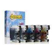 123ink version replaces Brother LC-221 BK/C/M/Y ink cartridge 5-pack image