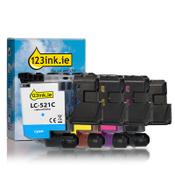 123ink version replaces Brother LC-521VAL BK/C/M/Y ink cartridge 4-pack image