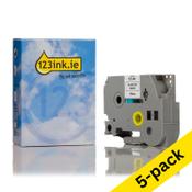 123ink version replaces Brother TZe-241 black on white tape, 18mm | 5-pack image