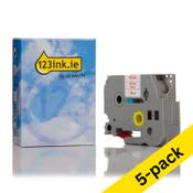 123ink version replaces Brother TZe-242 red on white tape, 18mm | 5-pack image