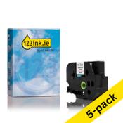 123ink version replaces Brother TZe-SL251 black on white self-laminating tape, 24mm | 5-pack image