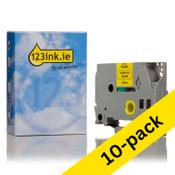 123ink version replaces Brother TZe-631 black on yellow tape, 12mm | 10-pack image
