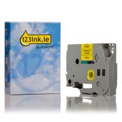 123ink version replaces Brother TZe-631 black on yellow tape, 12mm | 5-pack image