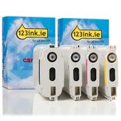 123ink version replaces HP 10 black + HP 82 C/M/Y ink cartridge 4-pack image