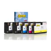 123ink version replaces HP 711 BK/BK/C/M/Y ink cartridge 5-pack