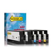 123ink version replaces HP 712 BK/BK/C/M/Y ink cartridge 5-pack