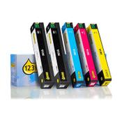 123ink version replaces HP 981A BK/BK/C/M/Y ink cartridge 5-pack image