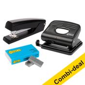 Stapler (20 sheets) + 1,000 staples (24/6) + 2-hole punch (20 sheets)