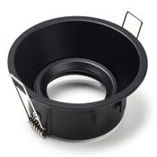 123led black recessed deep GU10 spotlight fixture, Ø 85mm | IP20