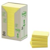 Recycled Sticky Notes  38 x 51mm | 100 sheets yellow tower | 3M Post-it | 24-pack