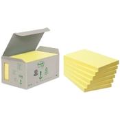 Recycled Sticky Notes 76 x 127mm | 100 sheets yellow mini tower | 3M Post-it | 6-pack image