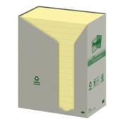 Recycled Sticky Notes 76 x 127mm | 100 sheets yellow tower | 3M Post-it | 16-pack image