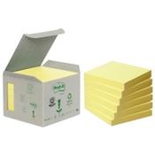 Recycled Sticky Notes 76 x 76mm | 100 sheets yellow mini tower | 3M Post-it | 6-pack image