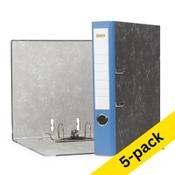 A4 lever arch file (50mm) | cardboard | 123ink blue | 5-pack image