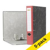 A4 lever arch file (50mm) | cardboard | 123ink red | 5-pack image