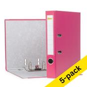 A4 lever arch file (50mm) | plastic | 123ink pink | 5-pack image