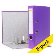 A4 lever arch file (50mm) | plastic | 123ink purple | 5-pack image