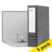 A4 lever arch file | 123ink cardboard | black 80mm 5-pack image