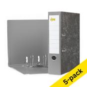 A4 lever arch file (80mm) | cardboard | 123ink cloudy grey | 5-pack image