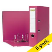 A4 lever arch file (80mm) | plastic | 123ink pink | 5-pack image