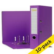 A4 lever arch file (80mm) | plastic | 123ink purple | 10-pack image