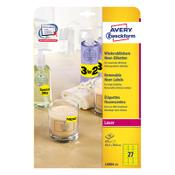 Avery L6004-25 yellow labels, 63,5mm x 29,6mm (675 labels) image